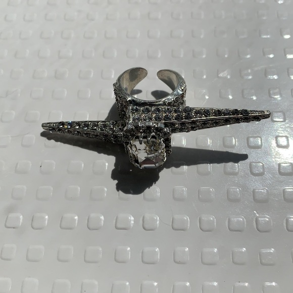 COPY - Otazu clear Swarovski crystal spike ring - Picture 2 of 7